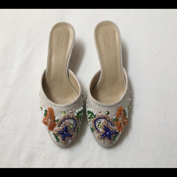 J CREW Beaded Blanche Mini Wedge - Picture 2 of 4